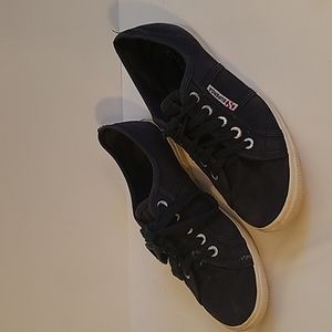 Navy SuperGA Canvas Shoes, Size 37.5 Eur, Size 7 USA Womens